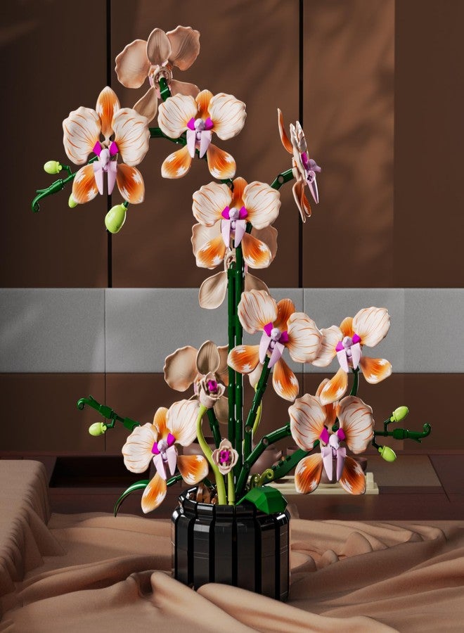 Mov stone Champagne Orchid Flower Building Set, Icon Flowers Building Block Compatible with Lego, Stunning Botanical Display Gift for 8-14 Kids and Adults (866 Pcs) - Image 5